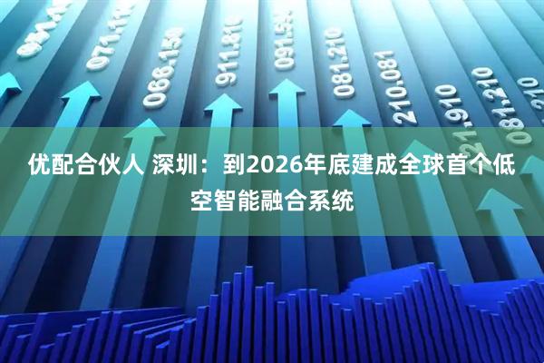 优配合伙人 深圳：到2026年底建成全球首个低空智能融合系统